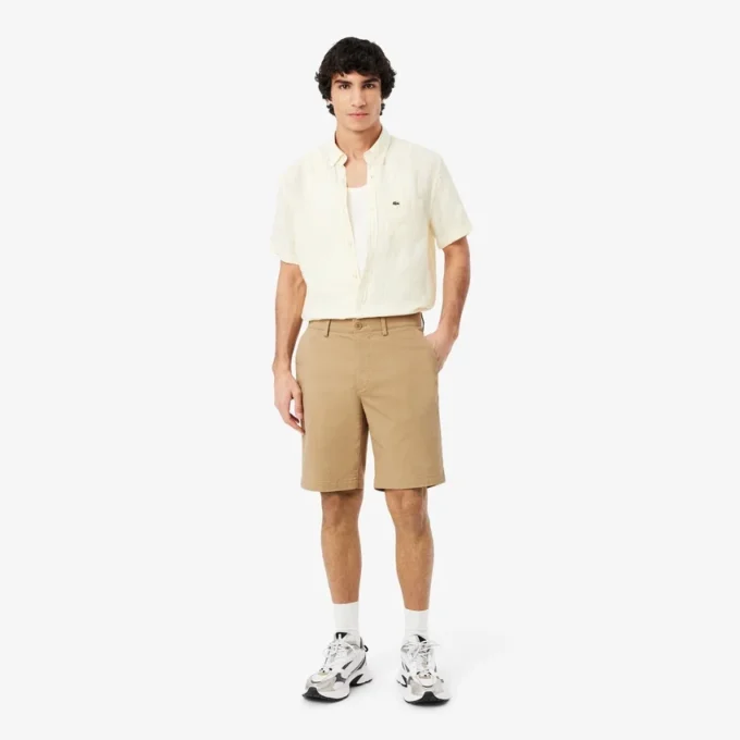 Regular Fit Stretch Cotton Chino Bermuda Shorts