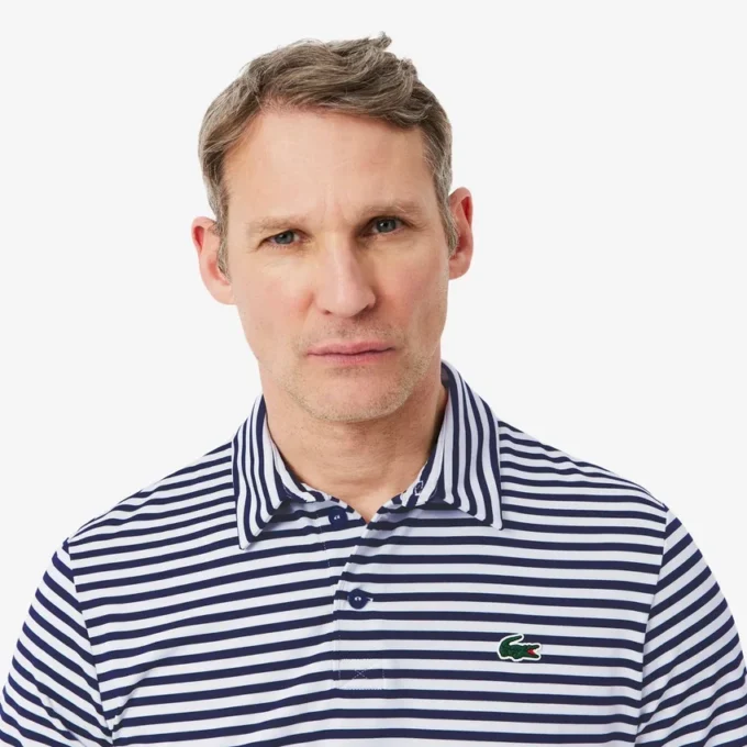 Regular Fit Ultra Dry Striped Golf Polo