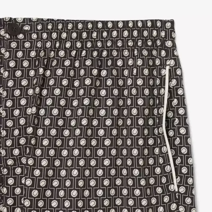 Relaxed Fit Printed Cotton Blend Shorts