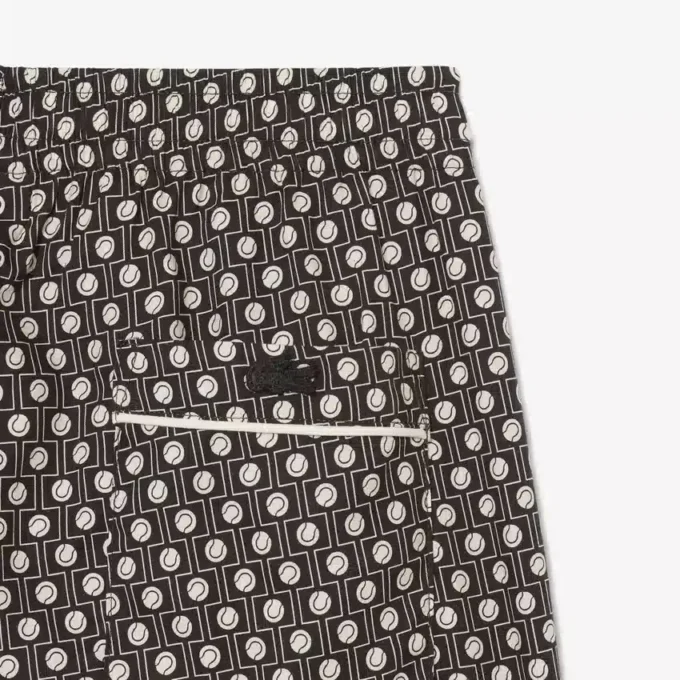 Relaxed Fit Printed Cotton Blend Shorts