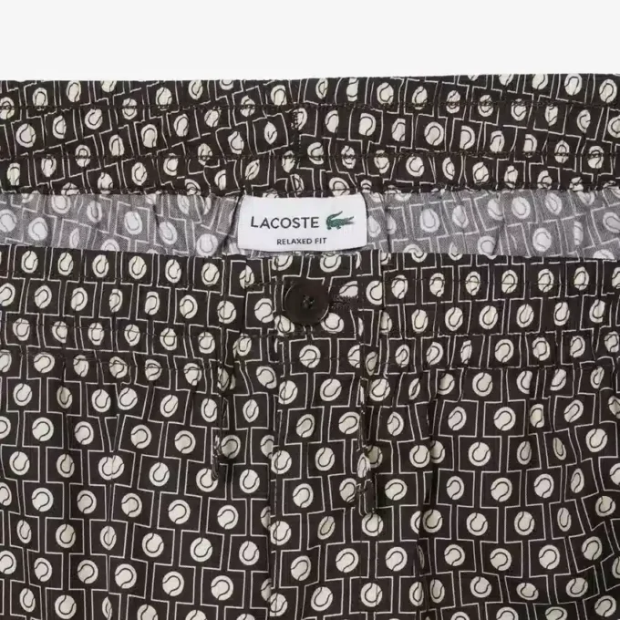 Relaxed Fit Printed Cotton Blend Shorts