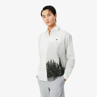 Relaxed Fit Printed Cotton Twill Shirt