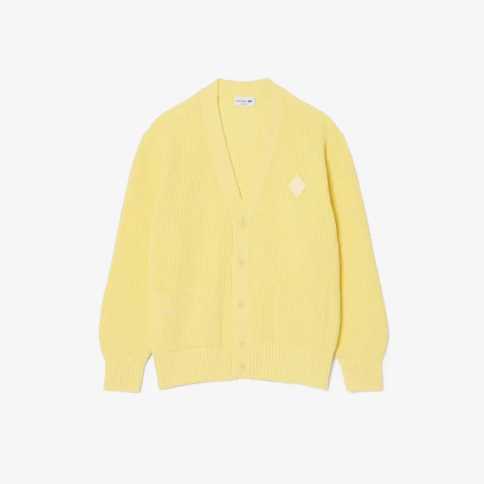 Relaxed Fit Ribbed Cotton Cardigan