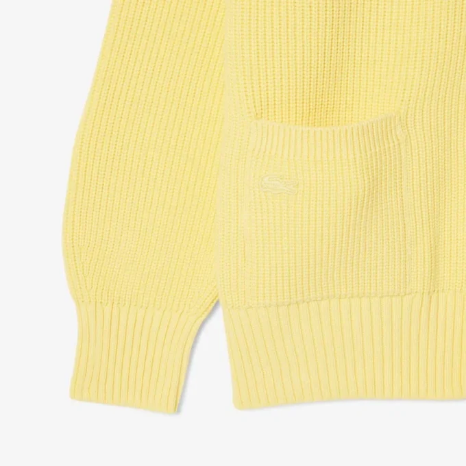 Relaxed Fit Ribbed Cotton Cardigan
