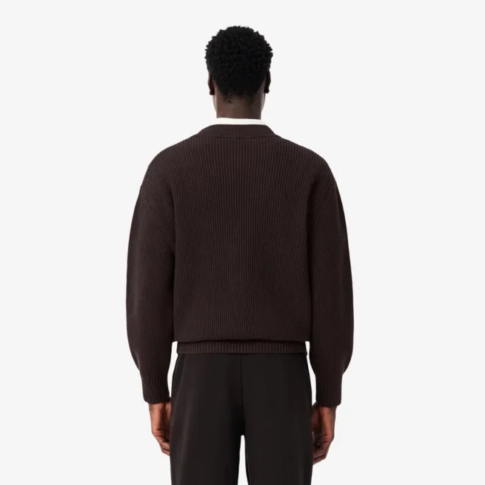 Relaxed Fit Ribbed Cotton Cardigan