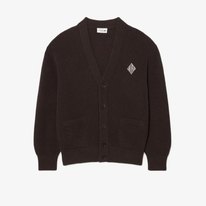 Relaxed Fit Ribbed Cotton Cardigan