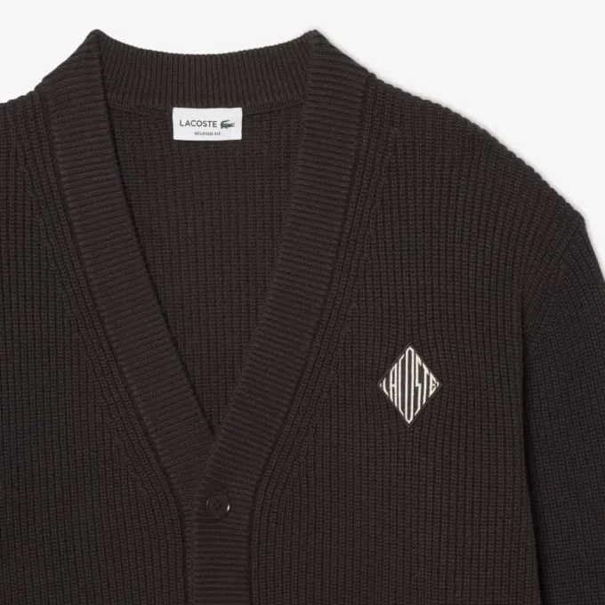 Relaxed Fit Ribbed Cotton Cardigan