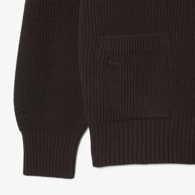 Relaxed Fit Ribbed Cotton Cardigan