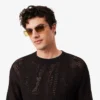 Relaxed Fit Short Sleeved Printed Sweater