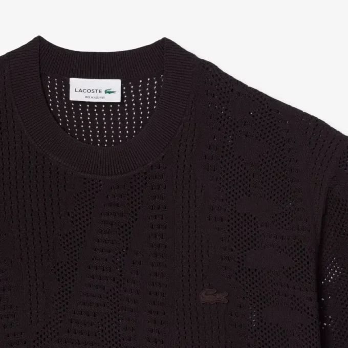Relaxed Fit Short Sleeved Printed Sweater