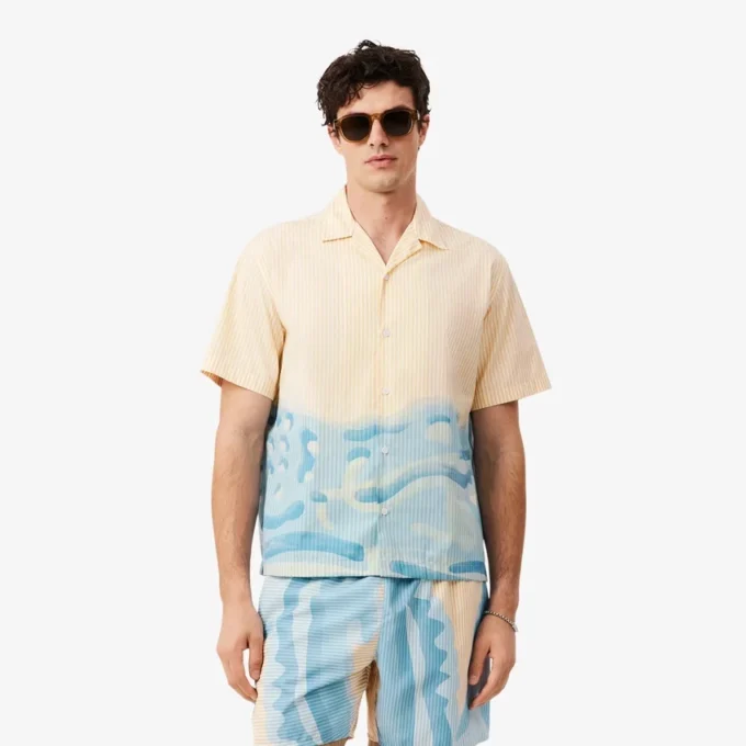 Relaxed Fit Striped Crocodile Shirt