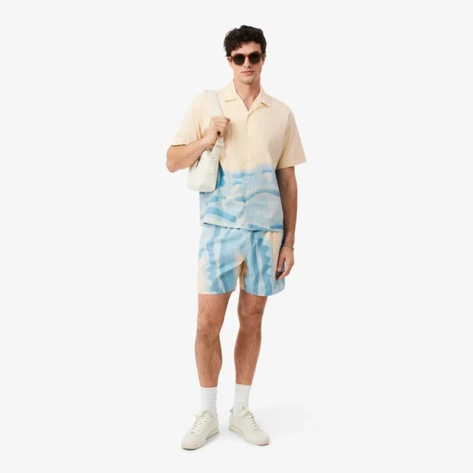 Relaxed Fit Striped Crocodile Shirt