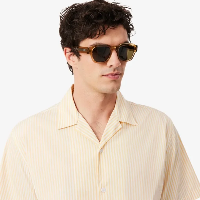 Relaxed Fit Striped Crocodile Shirt