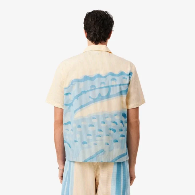 Relaxed Fit Striped Crocodile Shirt