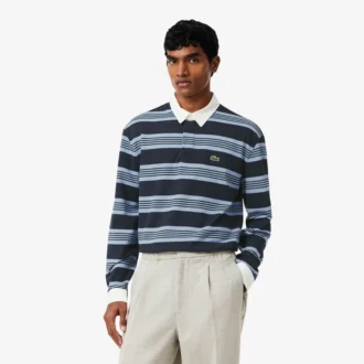 Relaxed Fit Striped Piqua Rugby Polo