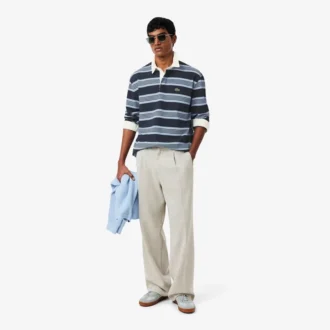 Relaxed Fit Striped Piqua Rugby Polo