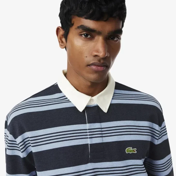 Relaxed Fit Striped Piqua Rugby Polo