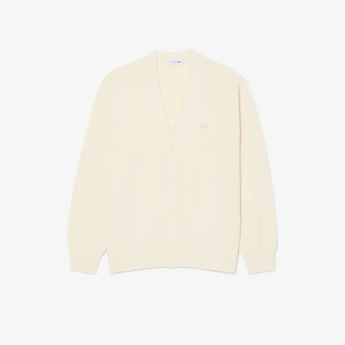 Rib Knit Cotton Blend Cardigan