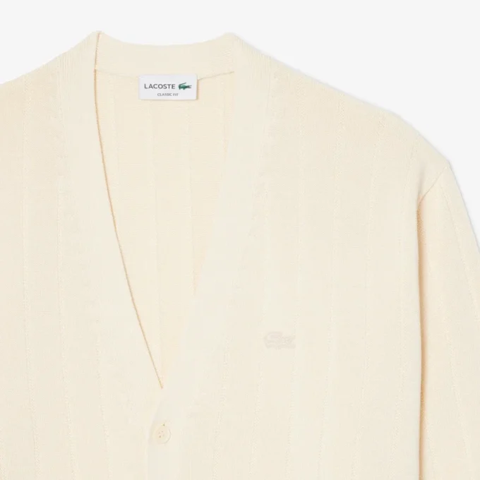 Rib Knit Cotton Blend Cardigan