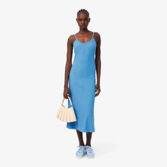 Ribbed Cotton Strappy Maxi Dress
