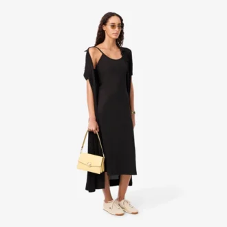 Ribbed Cotton Strappy Maxi Dress