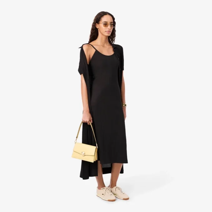 Ribbed Cotton Strappy Maxi Dress