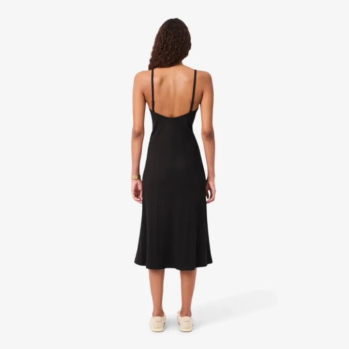 Ribbed Cotton Strappy Maxi Dress