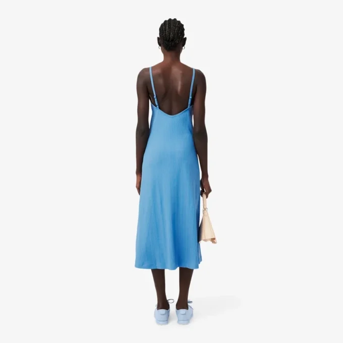 Ribbed Cotton Strappy Maxi Dress