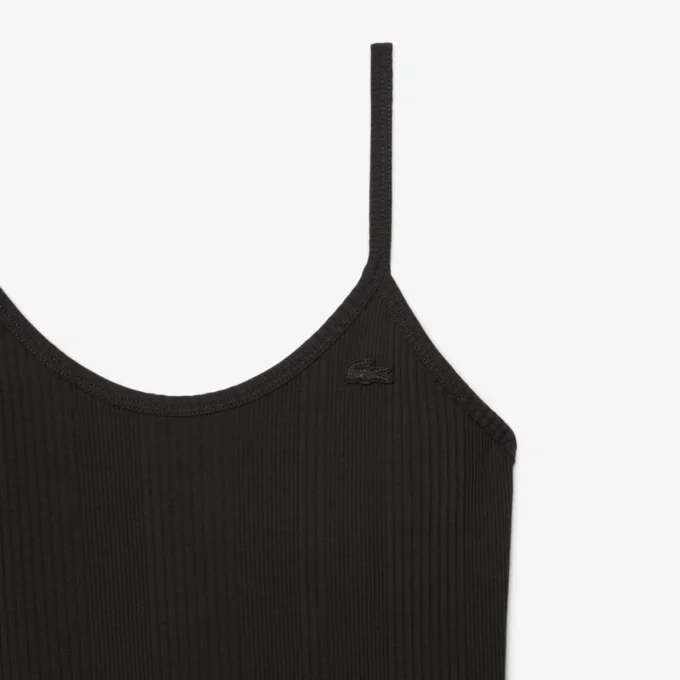 Ribbed Cotton Strappy Maxi Dress
