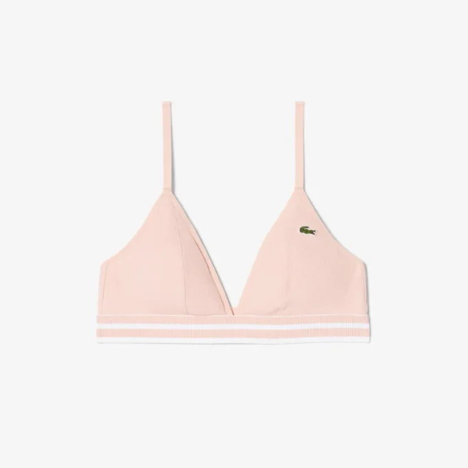 Ribbed Cotton Triangle Bralette