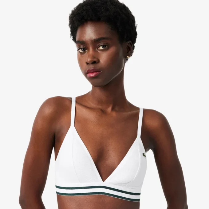 Ribbed Cotton Triangle Bralette