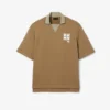 Runway Badge Accent Oversized Satin Polo Shirt