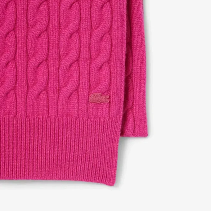 Runway Cable Knit Cashmere Scarf