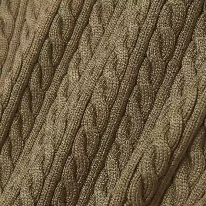 Runway Cable Knit Polo Collar Sweater