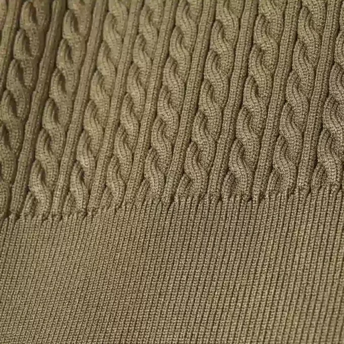 Runway Cable Knit Polo Collar Sweater