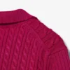 Runway Cable Knit Polo Collar Sweater