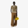 Runway Cable Knit Polo Collar Sweater
