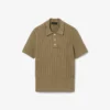 Runway Cable Knit Polo Collar Sweater