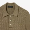Runway Cable Knit Polo Collar Sweater
