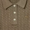 Runway Cable Knit Polo Collar Sweater