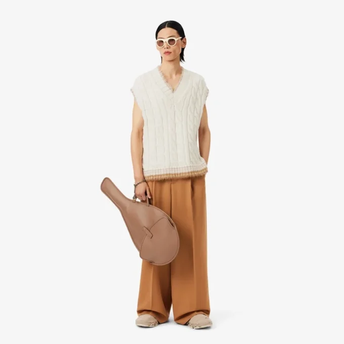 Runway Cable Knit Wool Sweater Vest