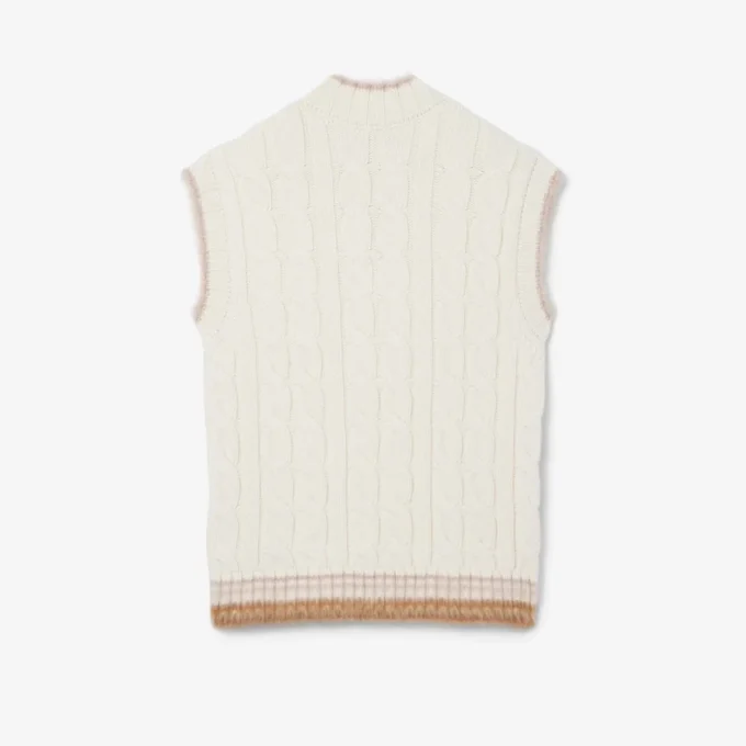 Runway Cable Knit Wool Sweater Vest