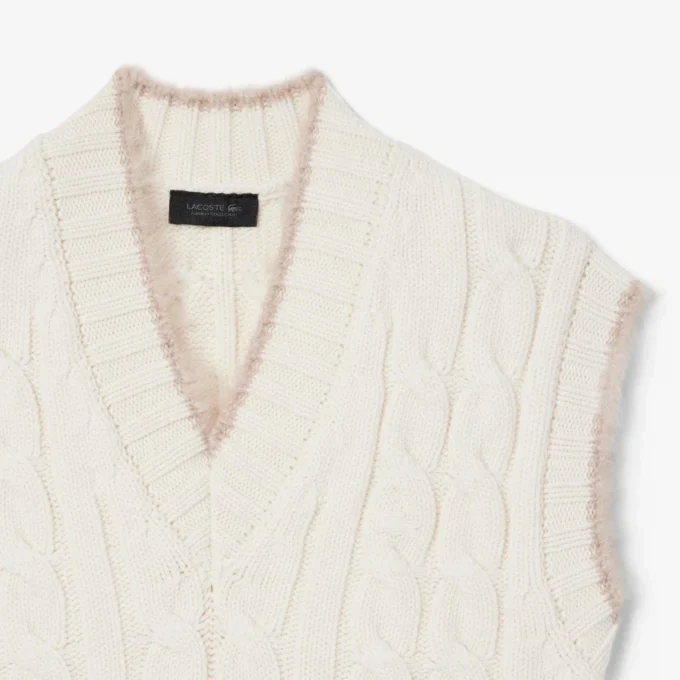 Runway Cable Knit Wool Sweater Vest
