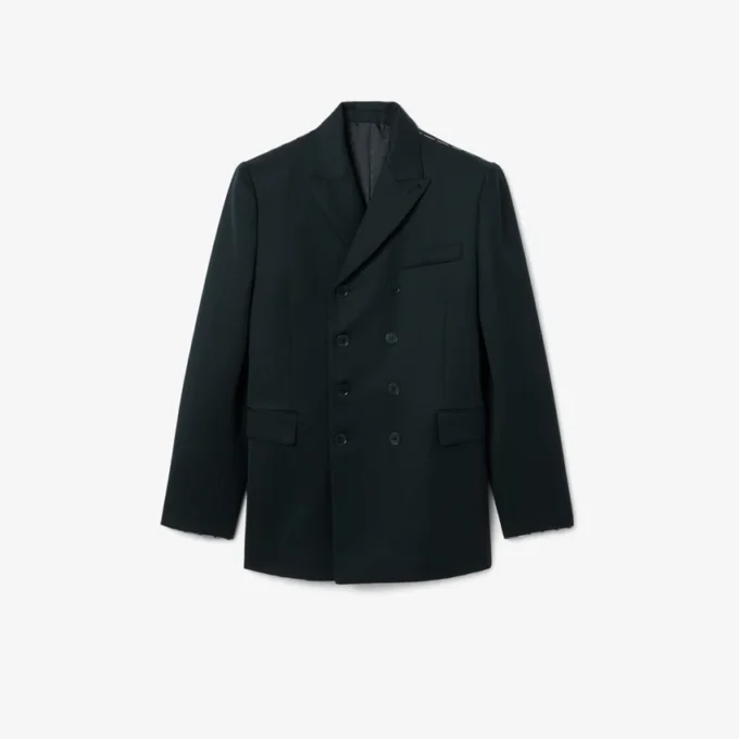 Runway Double Breasted Lightweight Wool Blazer