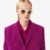 Runway Double Breasted Marbled Wool Blazer