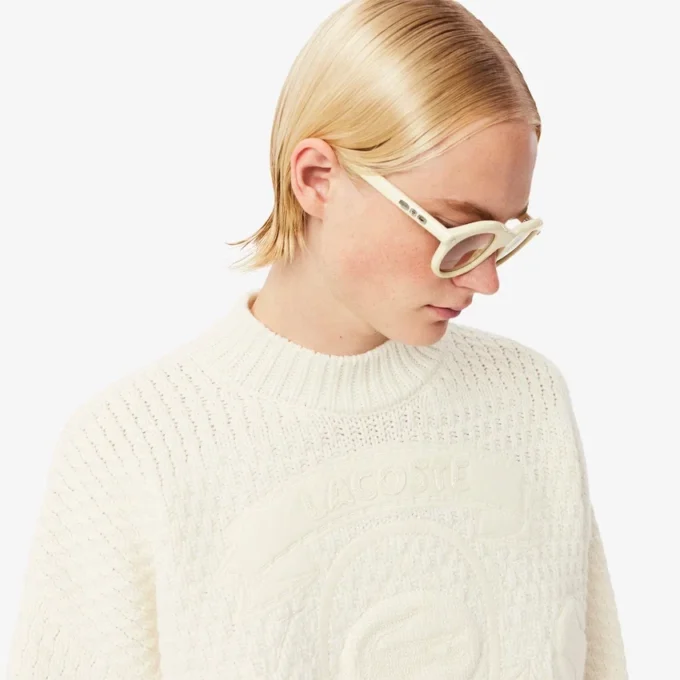 Runway Embroidered Badge Wool Sweater
