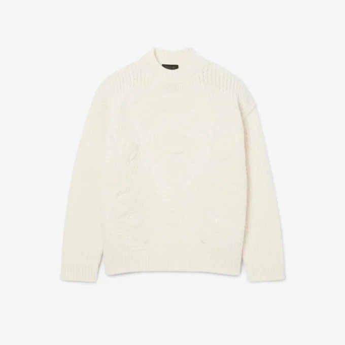 Runway Embroidered Badge Wool Sweater