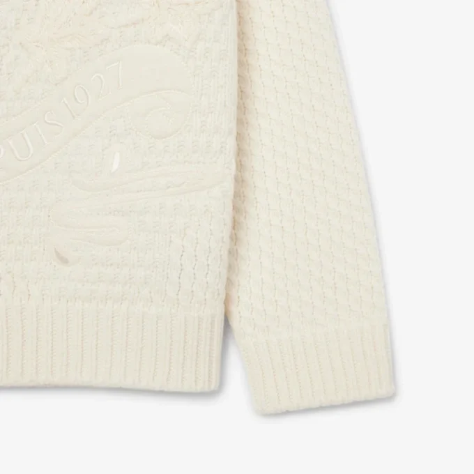 Runway Embroidered Badge Wool Sweater