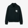 Runway High Neck Zipped Badge Accent Sweatshirt