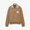 Runway High Neck Zipped Badge Accent Sweatshirt